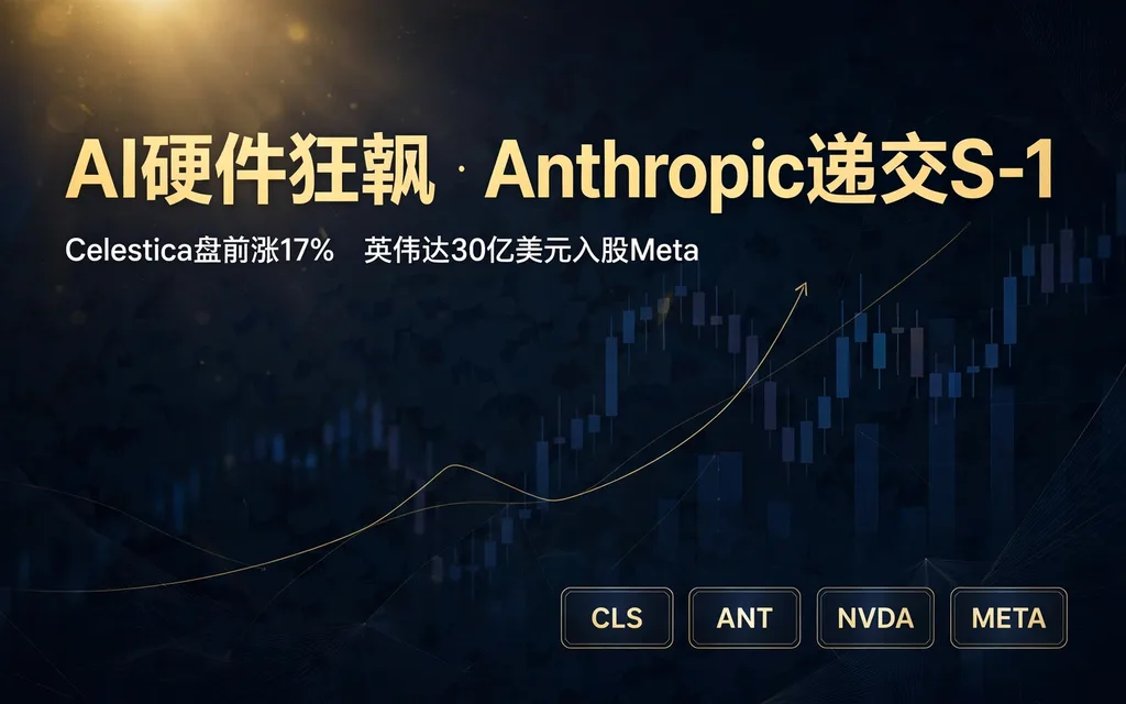 Celestica 财报暴增 83% 盘前涨 17%:Anthropic 公开 S-1,英伟达 30 亿美元入股 Meta