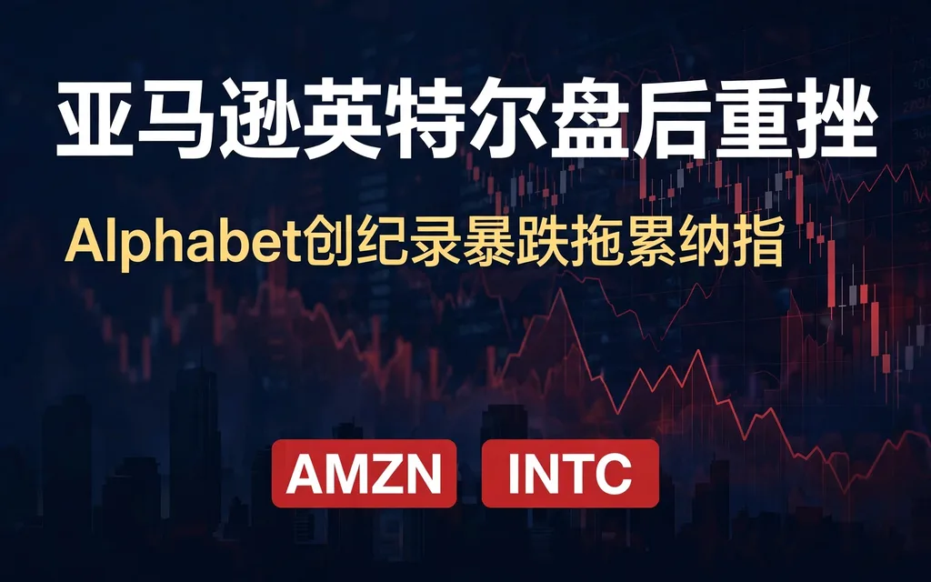 亚马逊盘后一度跌超10%、英特尔指引暴雷重挫约17%：Alphabet创纪录暴跌拖累纳指